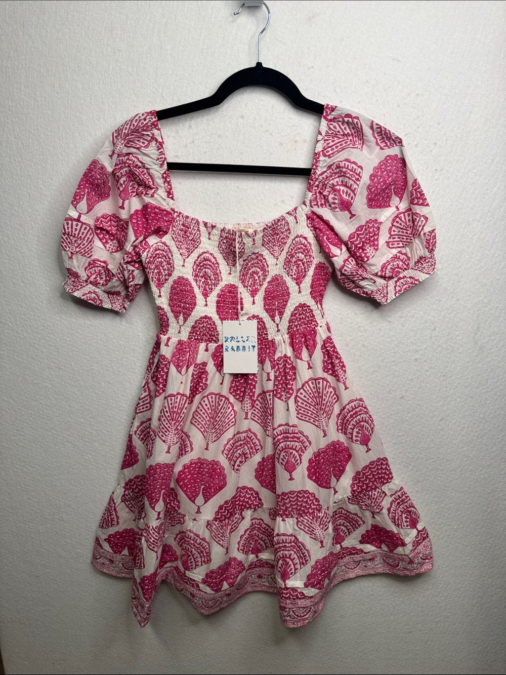 Roller Rabbit Peacock Ren Dress in Pink, XXS